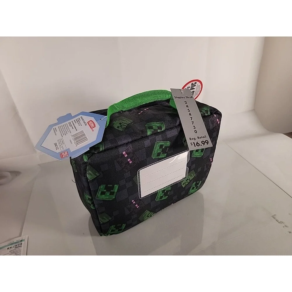 Minecraft‎ Creeper Lunch Box Bag Soft Insulated Back to School Lunchbox Thermos